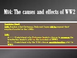 Mt4: The causes and effects of WW2