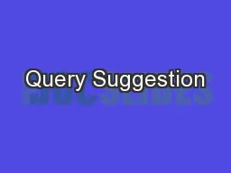 Query Suggestion