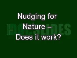Nudging for Nature – Does it work?