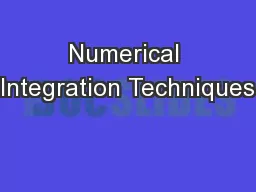 Numerical Integration Techniques