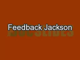 Feedback Jackson