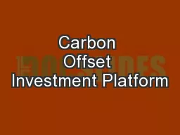 Carbon Offset Investment Platform