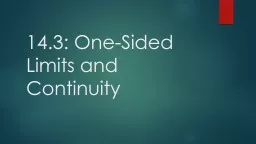 14.3: One-Sided Limits and Continuity