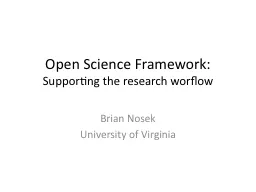 Open Science Framework: