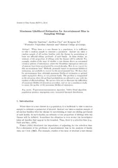 Journal of Data Science   Maximum Likelihood Estimatio