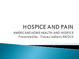 HOSPICE AND PAIN