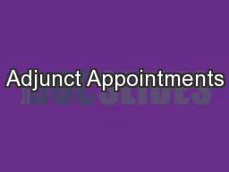 Adjunct Appointments