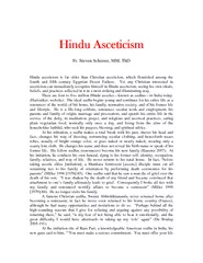 Fr Steven Scherrer MM ThD Hindu asceticism is far olde