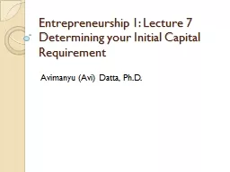 Entrepreneurship 1: Lecture 7