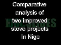 Comparative analysis of two improved stove projects in Nige