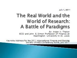 The Real World and the World of Research:
