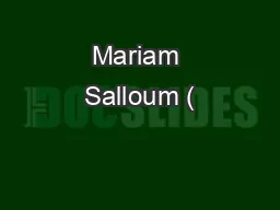 Mariam Salloum (