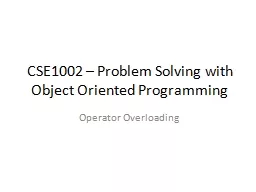 CSE1002 – Problem Solving with Object Oriented Programmin