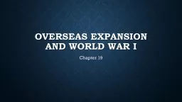 Overseas Expansion and World War I