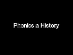 Phonics a History