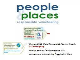 Winners 2013 World Responsible Tourism Awards