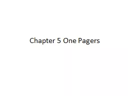 Chapter 5 One Pagers