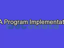 HLA Program Implementation