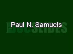 Paul N. Samuels