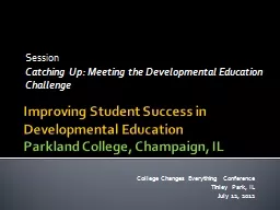 Improving Student Success in Developmental Education