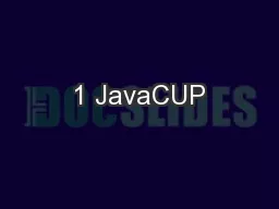 1 JavaCUP