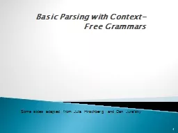 Basic Parsing with Context-Free Grammars