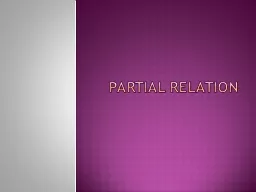 Partial relation