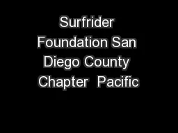 Surfrider Foundation San Diego County Chapter  Pacific