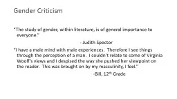 Gender Criticism