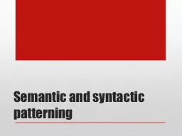 Semantic and syntactic