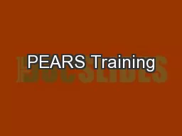 PEARS Training