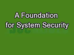 A Foundation for System Security