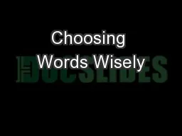 Choosing Words Wisely
