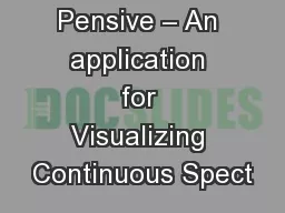 Pensive – An application for Visualizing Continuous Spect