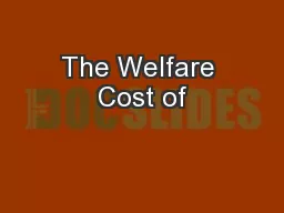 The Welfare Cost of
