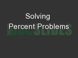Solving Percent Problems
