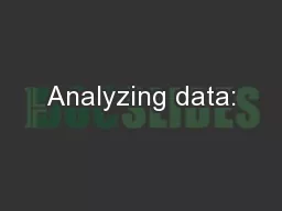 Analyzing data: