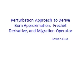 Perturbation Approach to