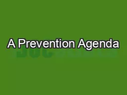 A Prevention Agenda