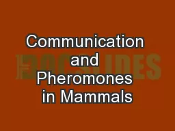 Communication and Pheromones in Mammals