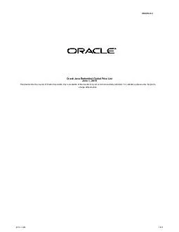 Oracle Java Embedded Global Price List August   Updated AUG Oracle Confidential  of  License