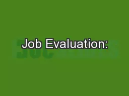 Job Evaluation: