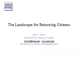 The Landscape for Returning Citizens