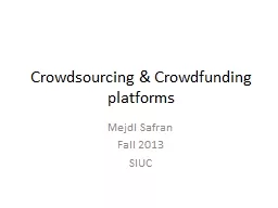 Crowdsourcing & Crowdfunding platforms