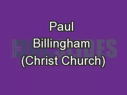 Paul Billingham (Christ Church)