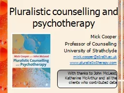 Pluralistic counselling and psychotherapy