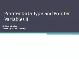 Pointer Data Type and Pointer