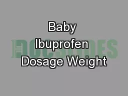 Baby Ibuprofen Dosage Weight