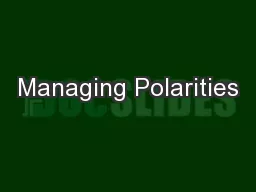 Managing Polarities