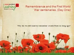 Remembrance and the First World War